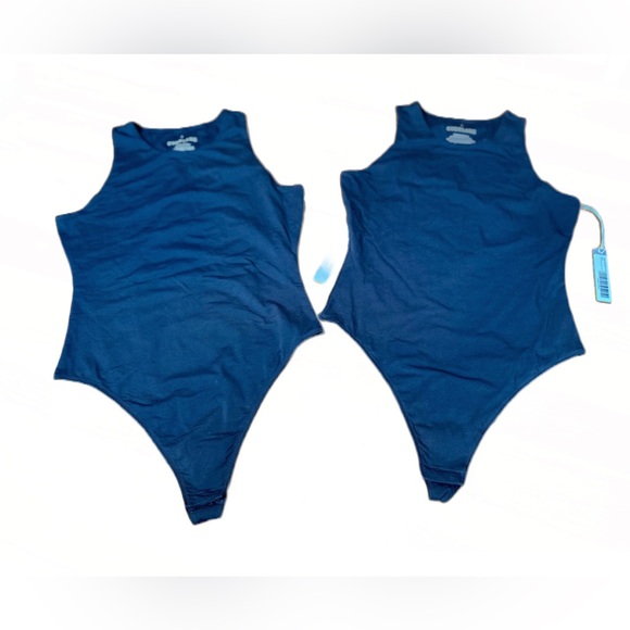 NWT Everlane Black Sleeveless Supima Cotton Cutaway Tank Bodysuit Thong, Small - Picture 8 of 13